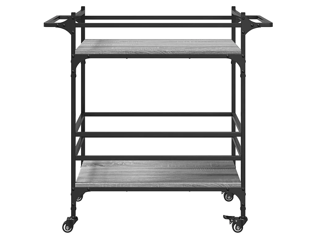 Carrello da Cucina Grigio Sonoma 82x40x78,5cm Legno Multistrato