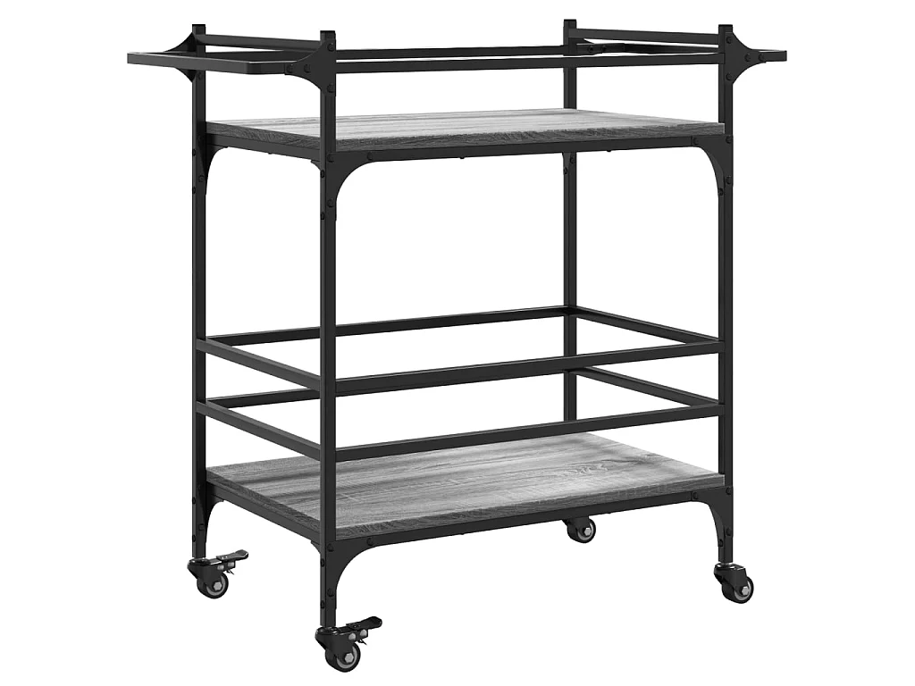 Carrello da Cucina Grigio Sonoma 82x40x78,5cm Legno Multistrato