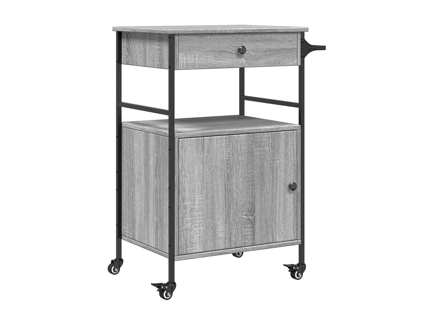 Chariot de cuisine sonoma gris 56x43x89,5 cm bois d'ingénierie