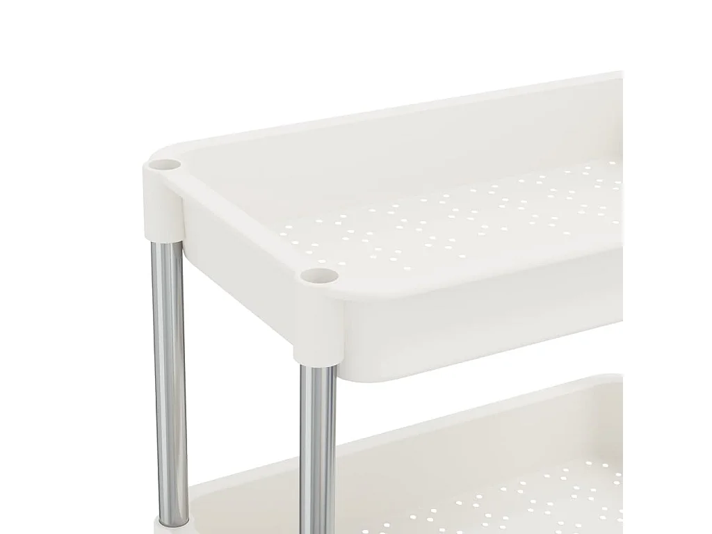 Chariot de cuisine 5 niveaux Blanc 42x29x128 cm Fer et ABS