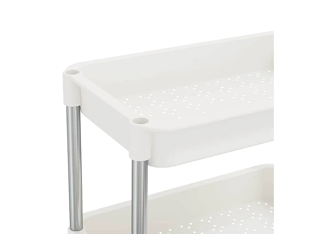 Chariot de cuisine 5 niveaux Blanc 42x29x128 cm Fer et ABS
