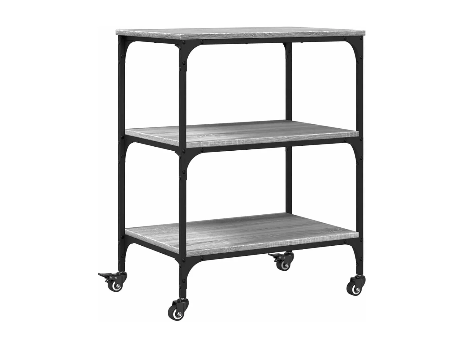 Chariot de cuisine sonoma gris 60x41x76 cm bois d'ingénierie