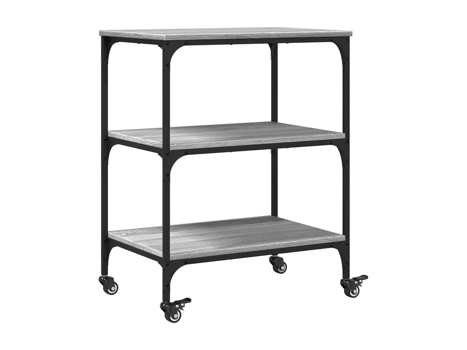 Chariot de cuisine sonoma gris 60x41x76 cm bois d'ingénierie