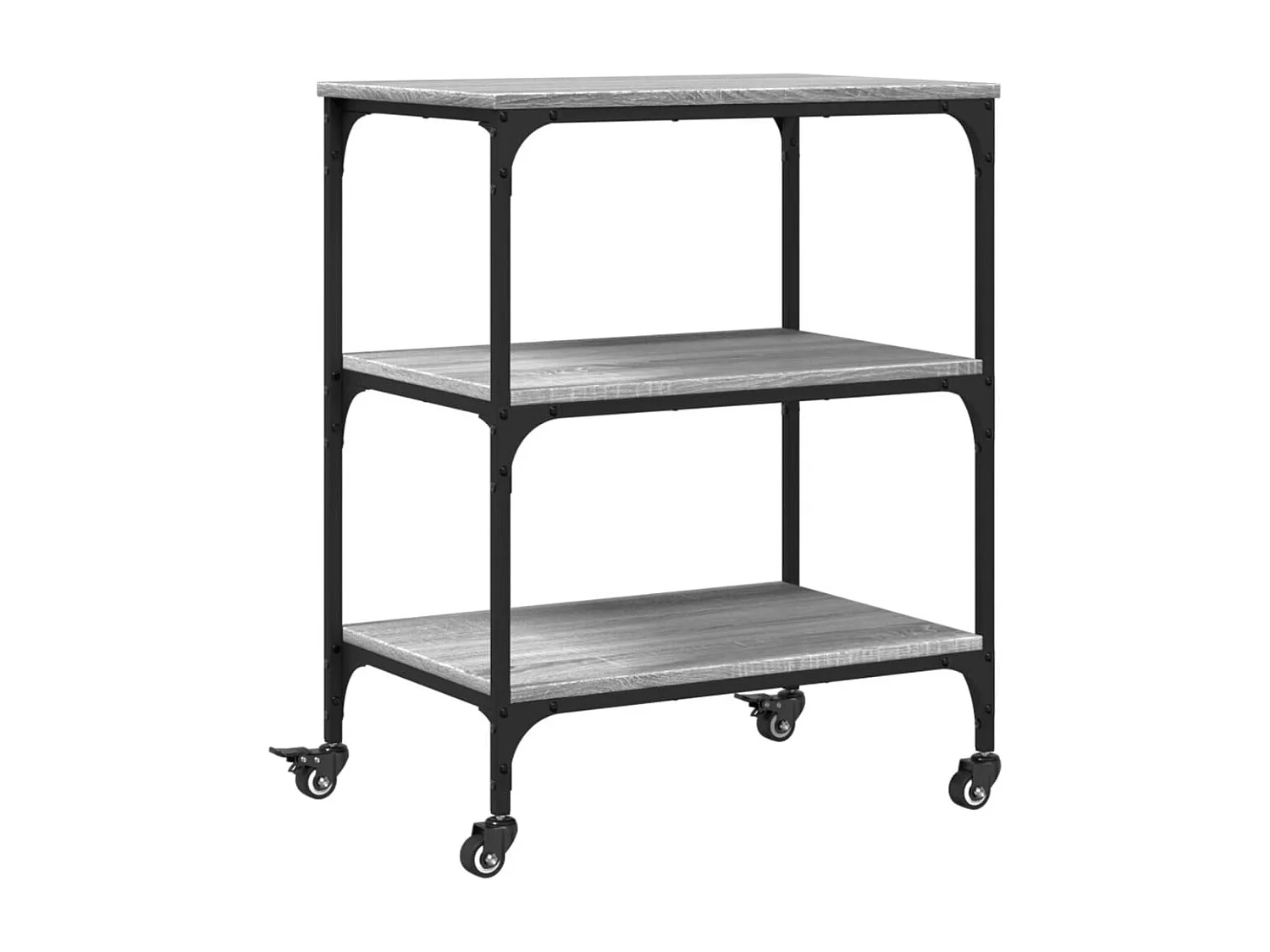 Chariot de cuisine sonoma gris 60x41x76 cm bois d'ingénierie
