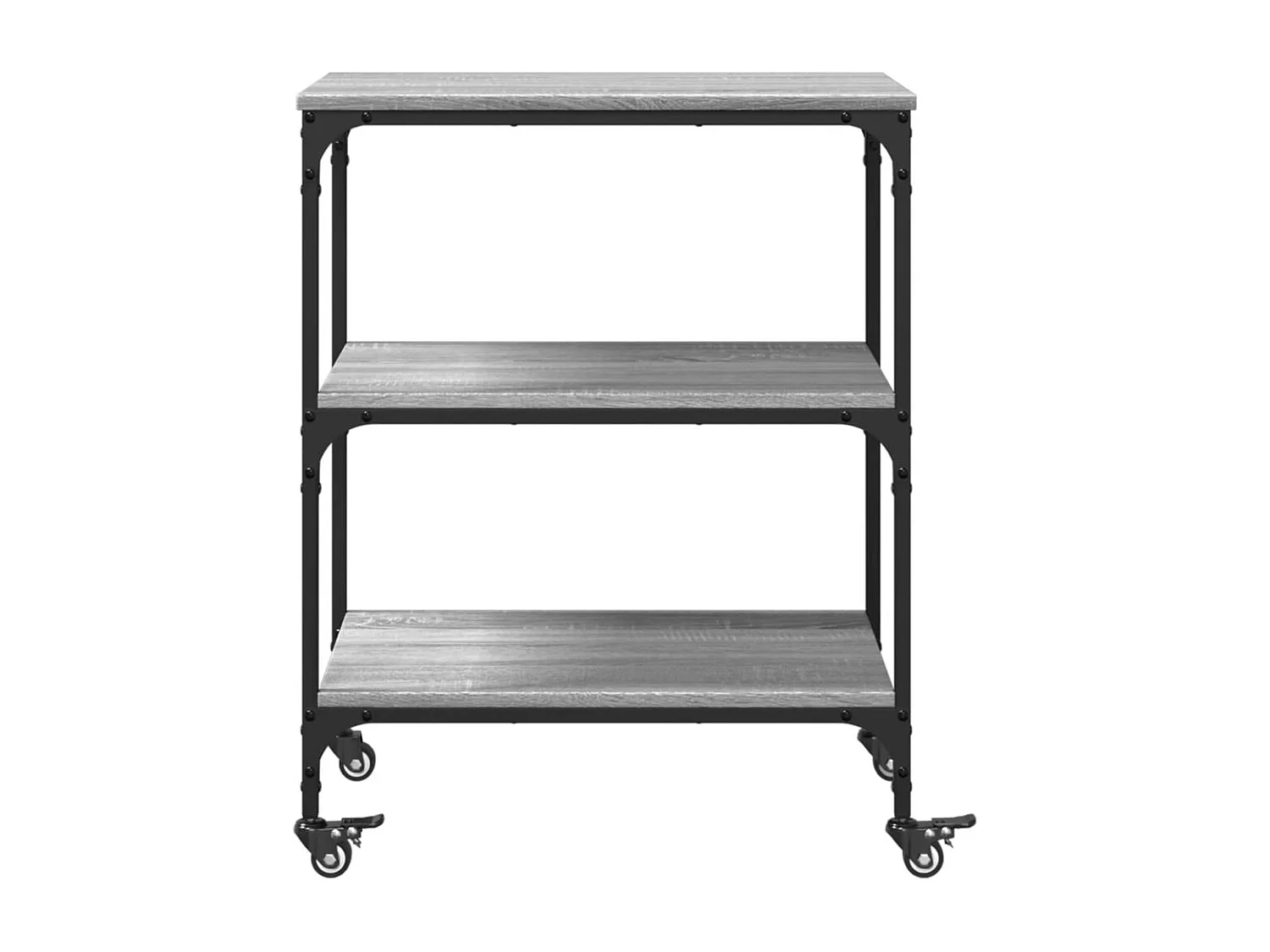 Chariot de cuisine sonoma gris 60x41x76 cm bois d'ingénierie