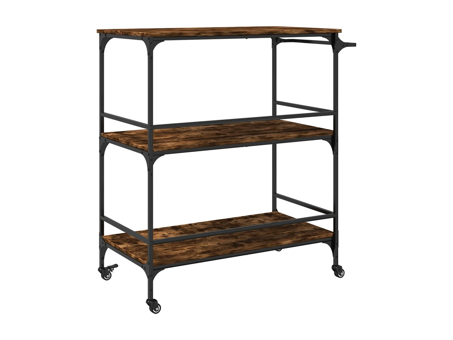 Chariot de cuisine chêne fumé 100,5x50x105 cm bois d'ingénierie