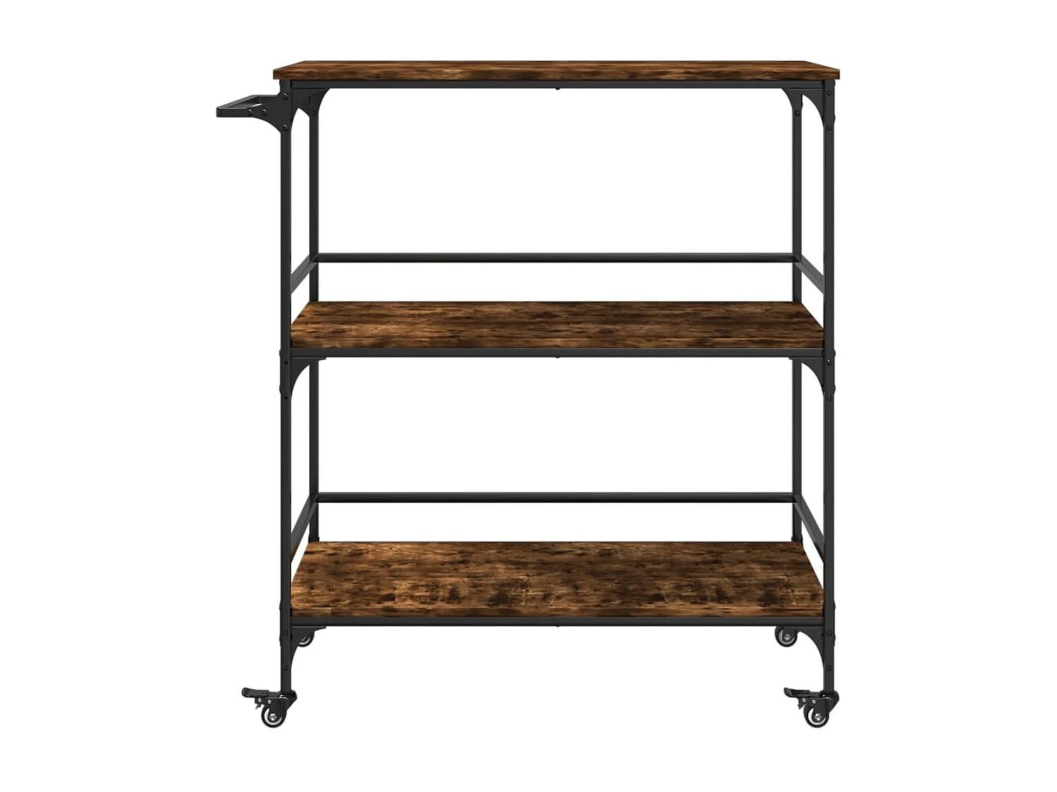 Chariot de cuisine chêne fumé 100,5x50x105 cm bois d'ingénierie
