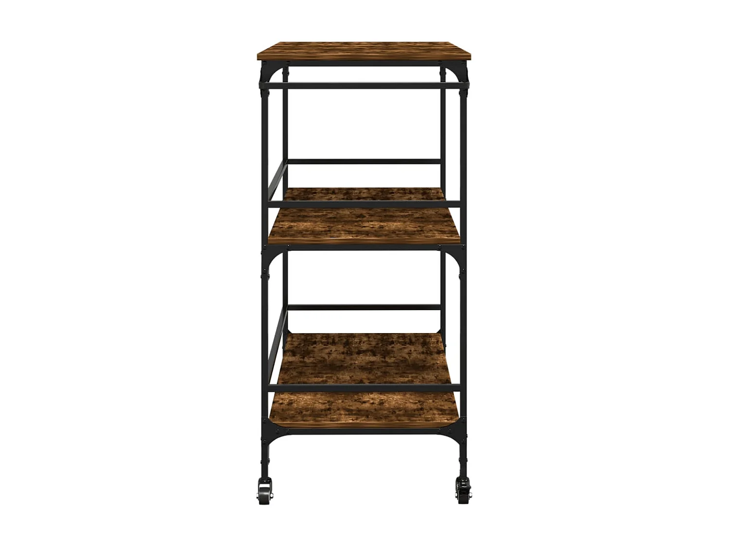 Chariot de cuisine chêne fumé 100,5x50x105 cm bois d'ingénierie