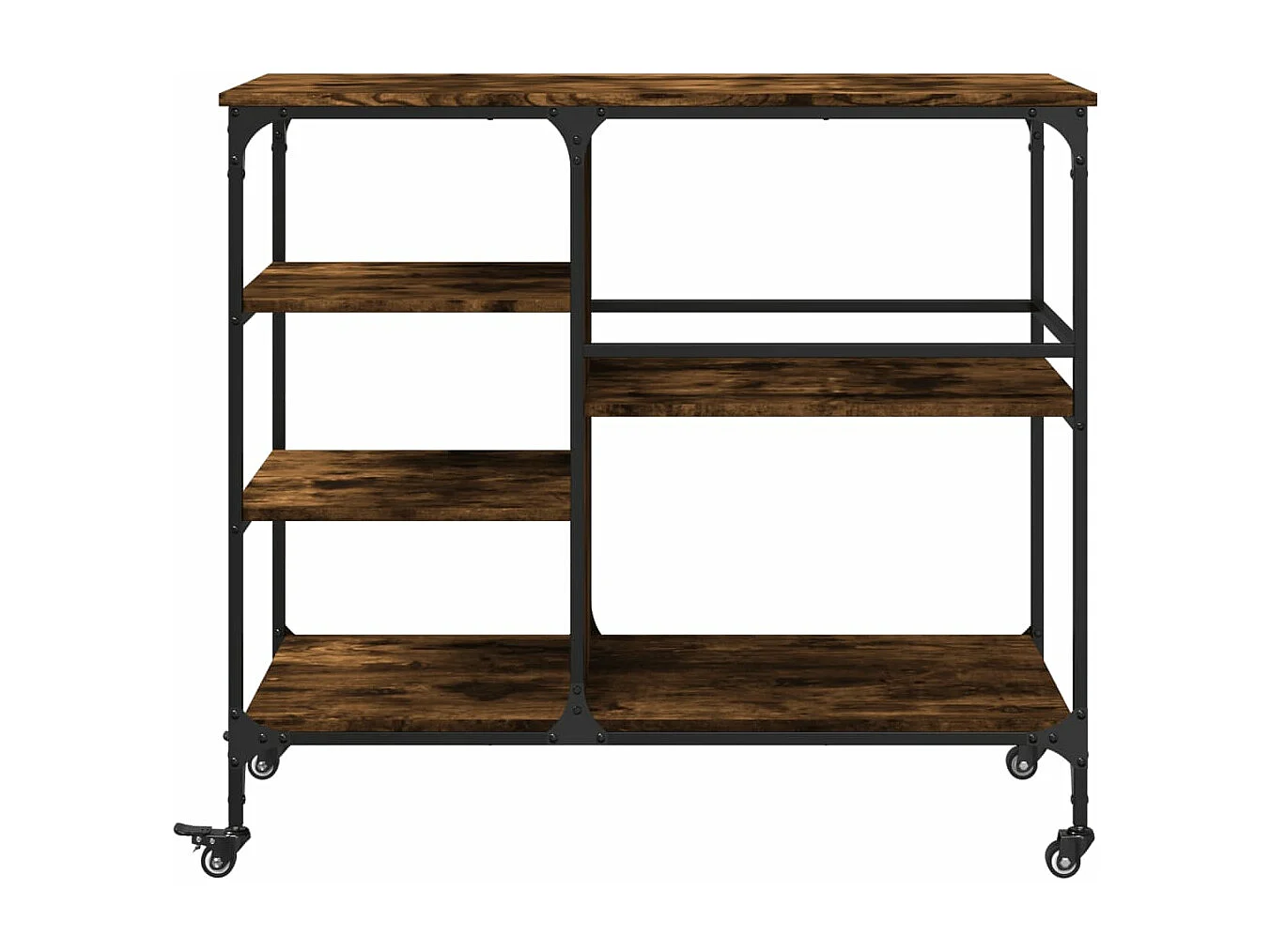 Chariot de cuisine chêne fumé 100x45x89,5 cm bois d'ingénierie