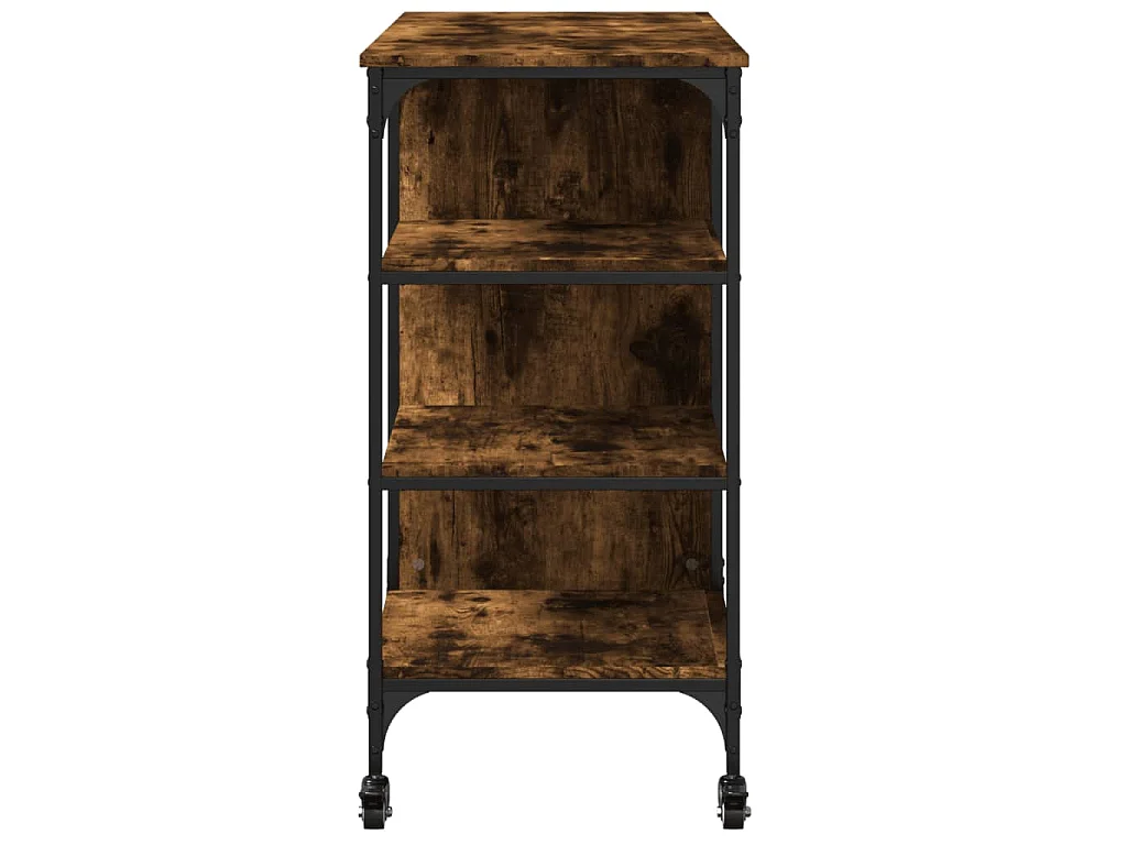 Chariot de cuisine chêne fumé 100x45x89,5 cm bois d'ingénierie