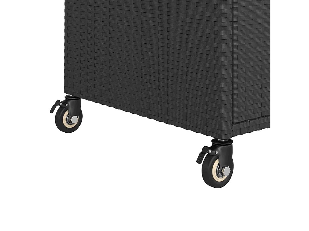 Chariot de bar avec tiroir Noir 100x45x97 cm Résine tressée