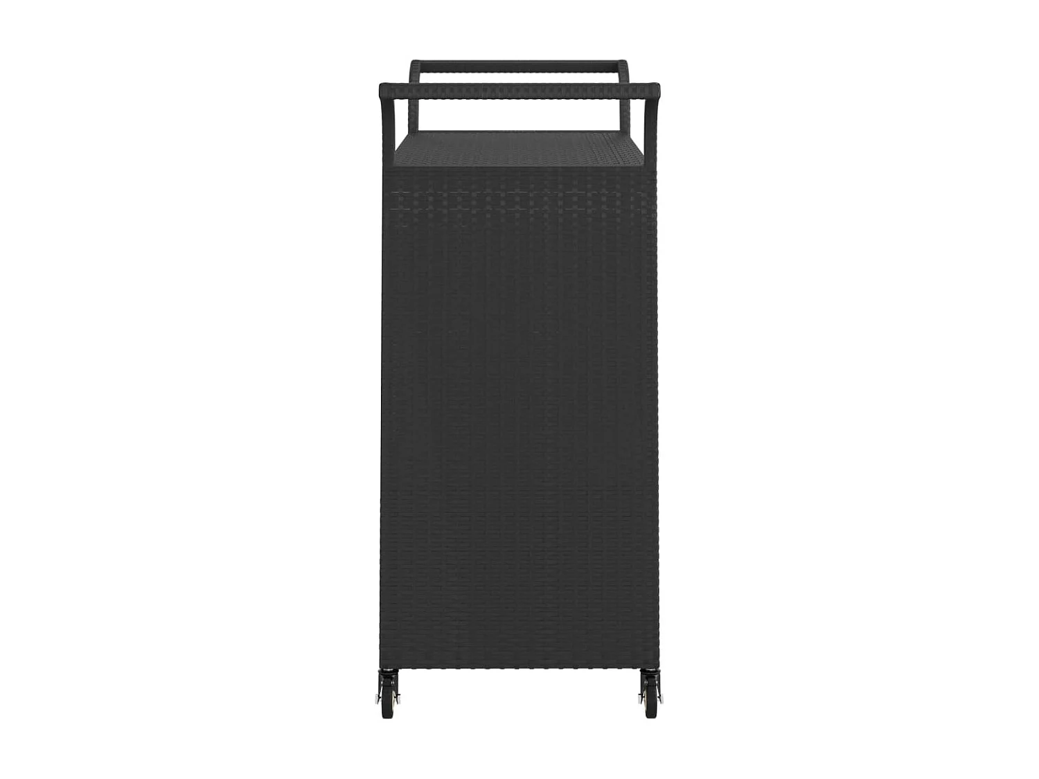 Chariot de bar avec tiroir Noir 100x45x97 cm Résine tressée