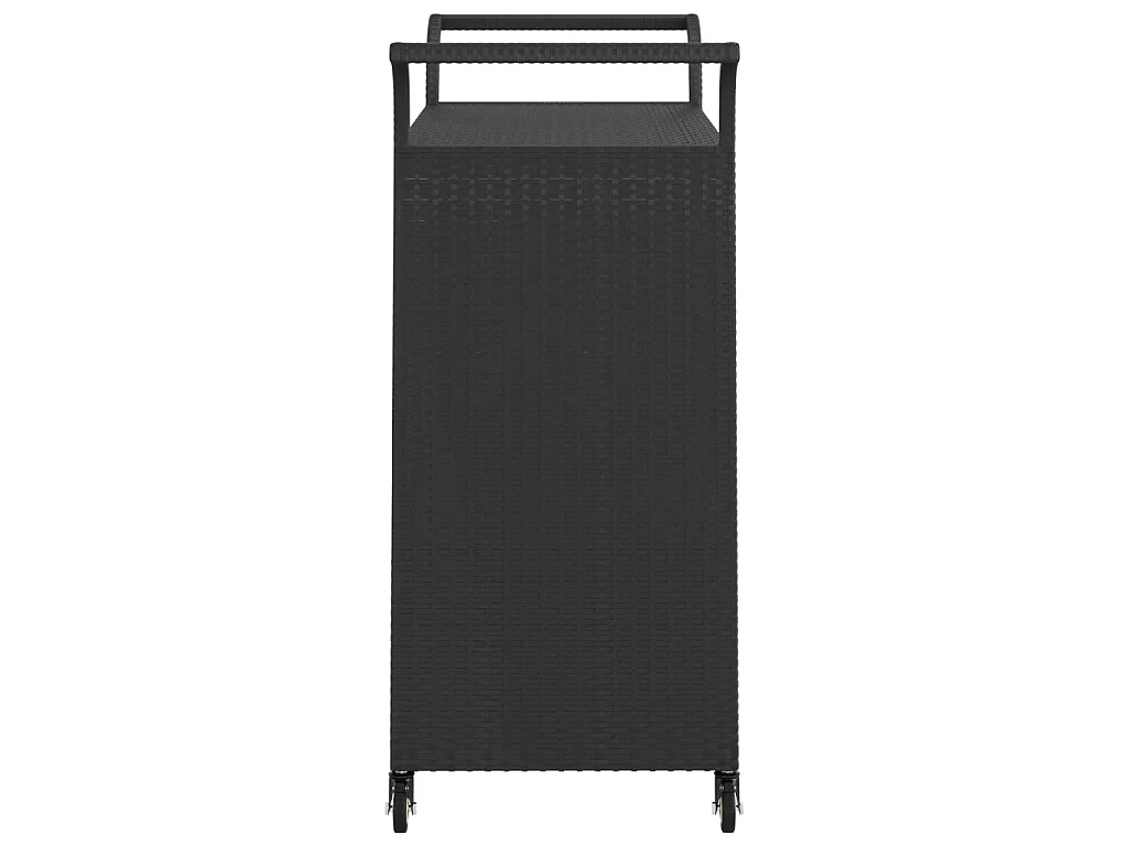 Carrinho de bar com gaveta 100x45x97 cm vime PE preto