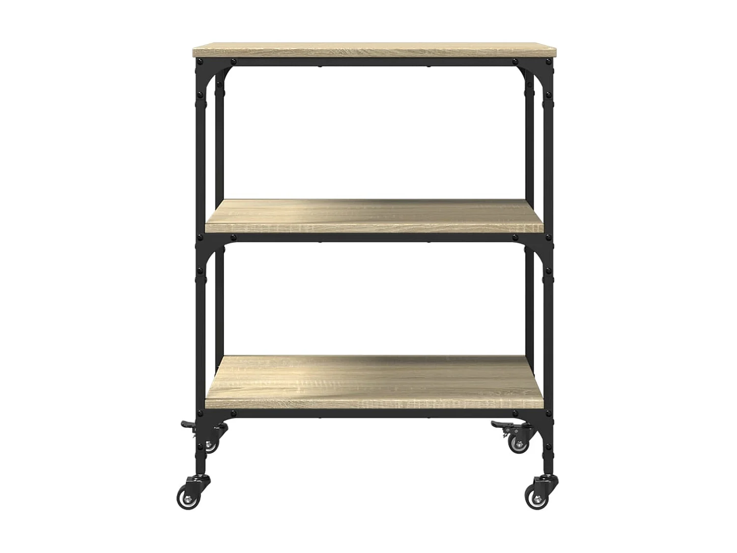 Carrito de cocina madera de ingeniería roble Sonoma 60x41x76 cm