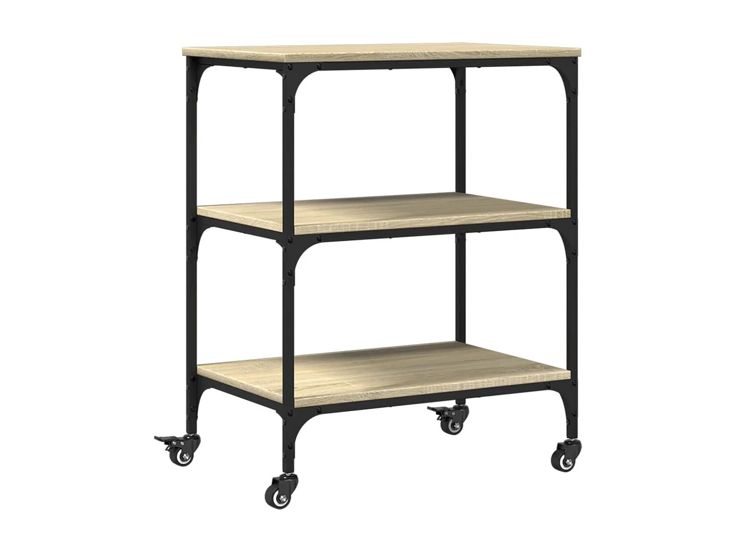 Chariot de cuisine chêne sonoma 60x41x76 cm bois d'ingénierie