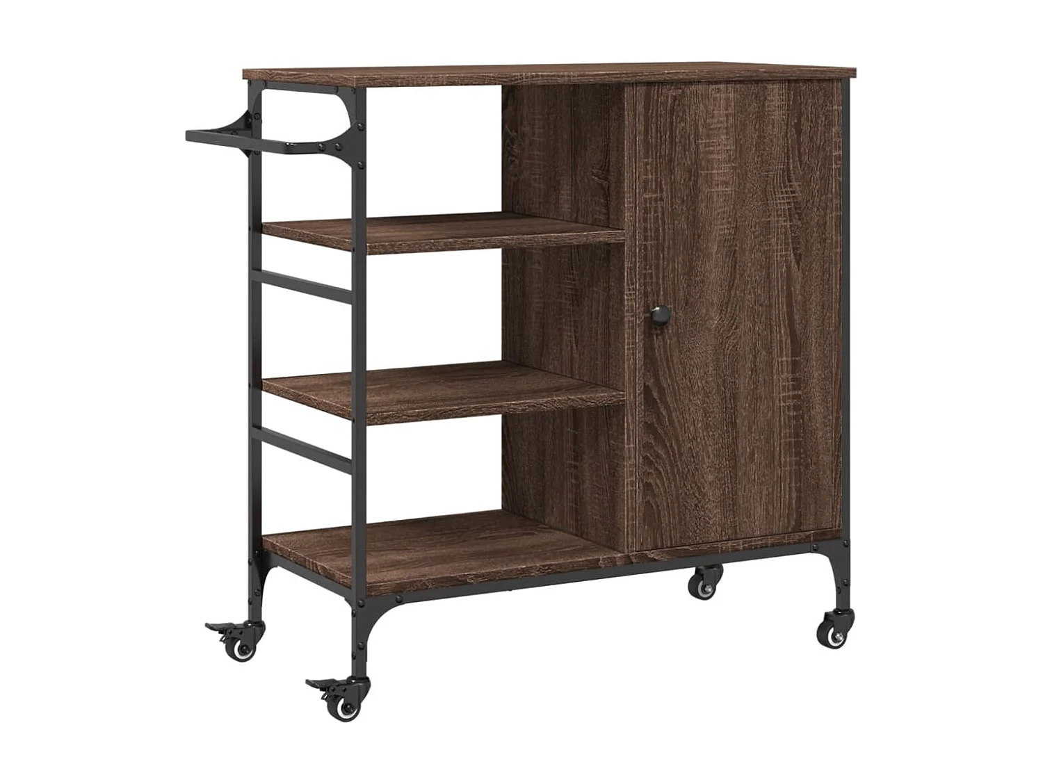 Keukentrolley 87,5x38,5x84,5 cm bewerkt hout bruin eikenkleurig