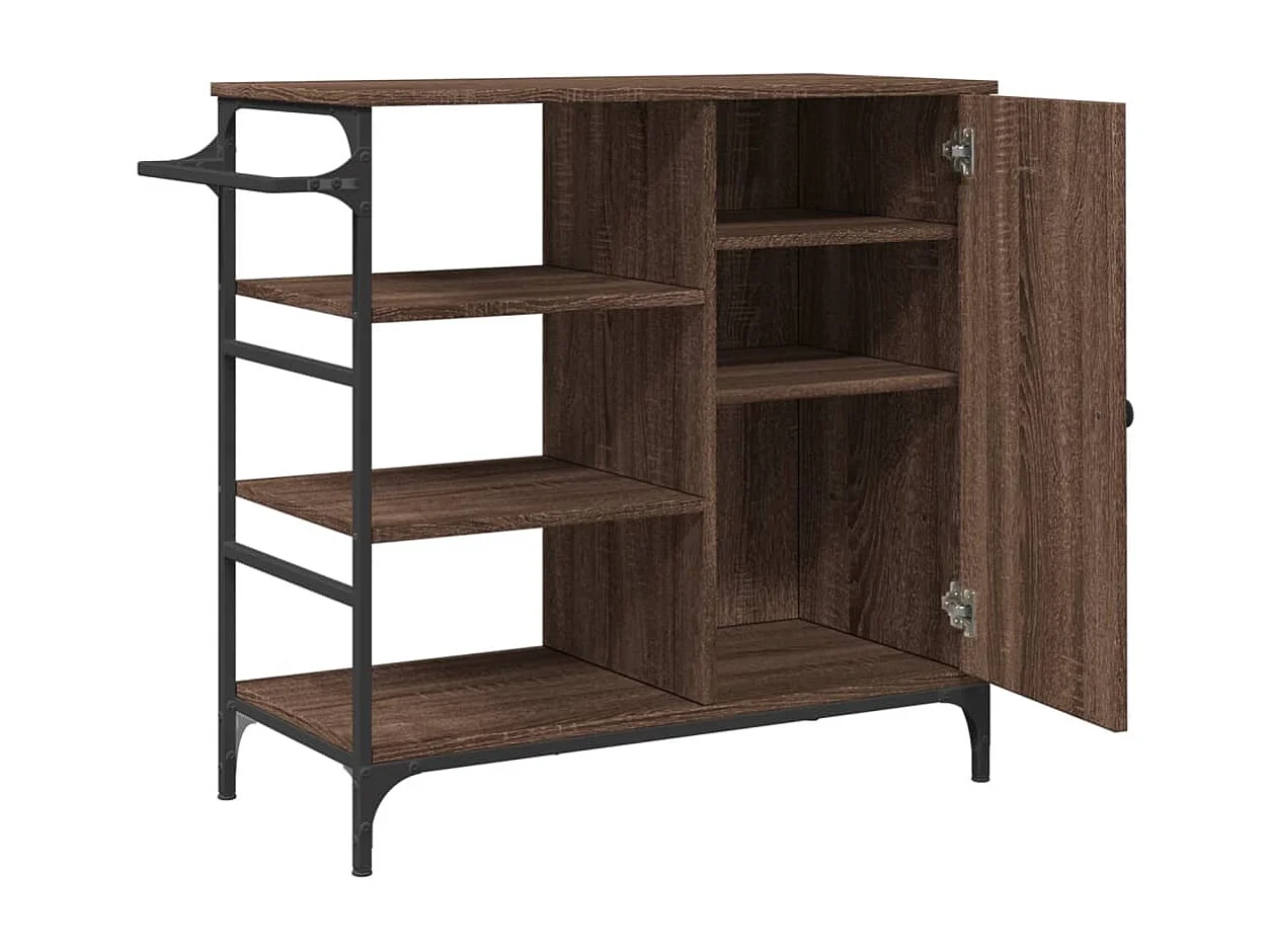 Keukentrolley 87,5x38,5x84,5 cm bewerkt hout bruin eikenkleurig