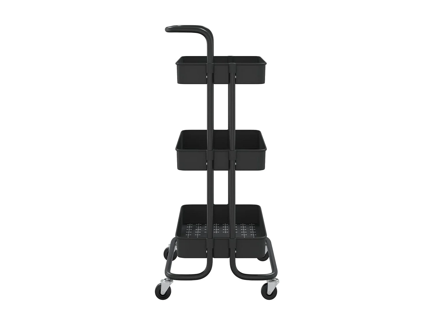 Keukentrolley 3-laags 42x35x85 cm ijzer en ABS zwart