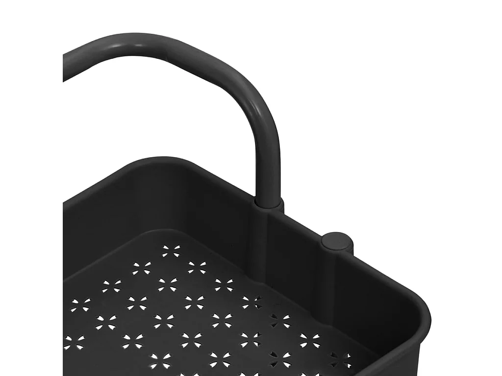 Keukentrolley 3-laags 42x35x85 cm ijzer en ABS zwart