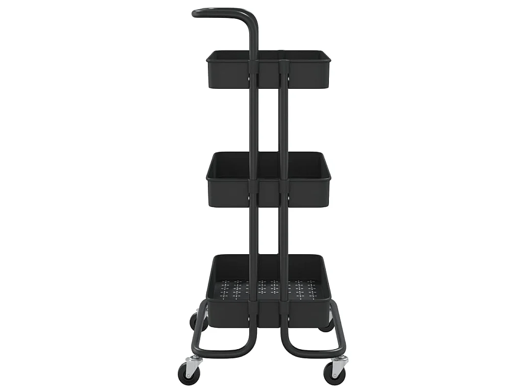 Keukentrolley 3-laags 42x35x85 cm ijzer en ABS zwart