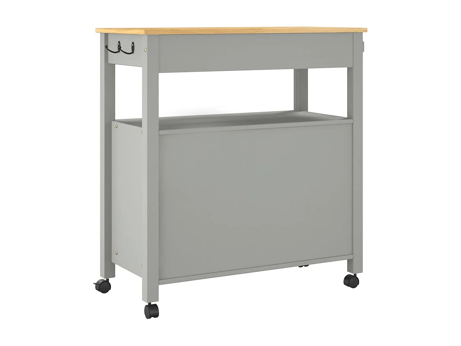 Chariot de cuisine MONZA 84x40x88,5 cm bois massif de pin