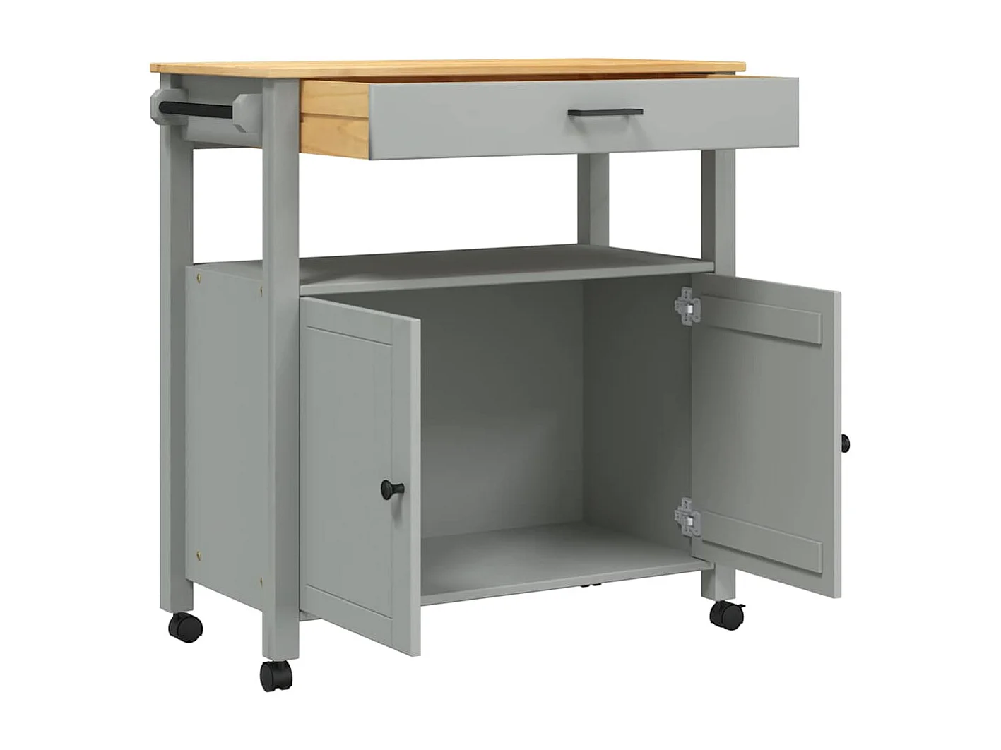 Chariot de cuisine MONZA 84x40x88,5 cm bois massif de pin