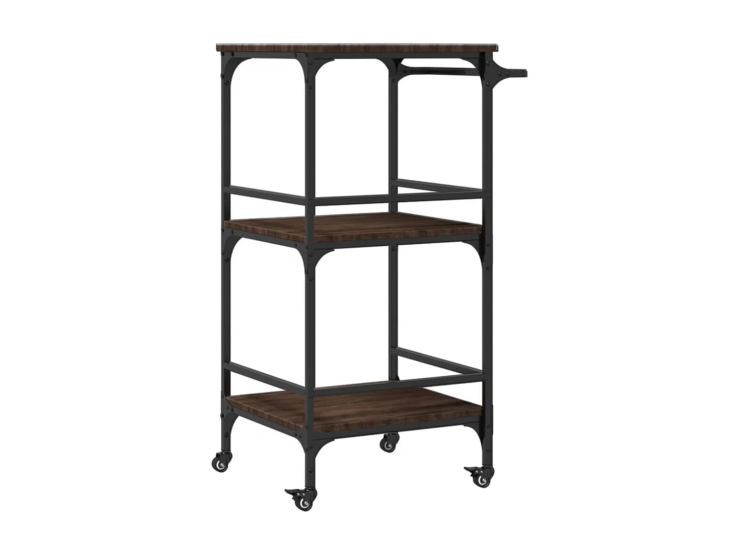 Carrito de cocina madera ingeniería roble marrón 60,5x50x105cm