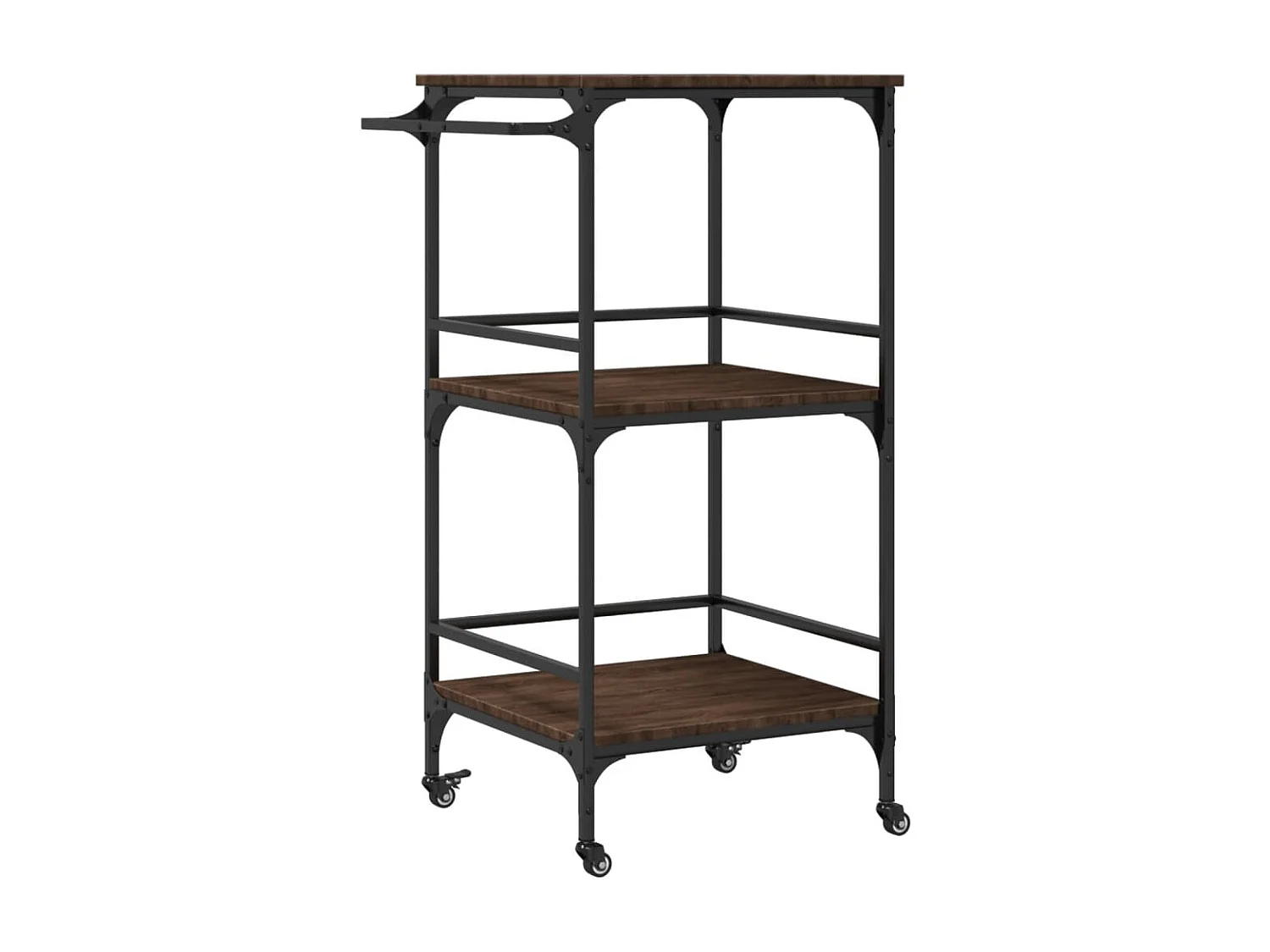 Chariot de cuisine chêne marron 60,5x50x105cm bois d'ingénierie