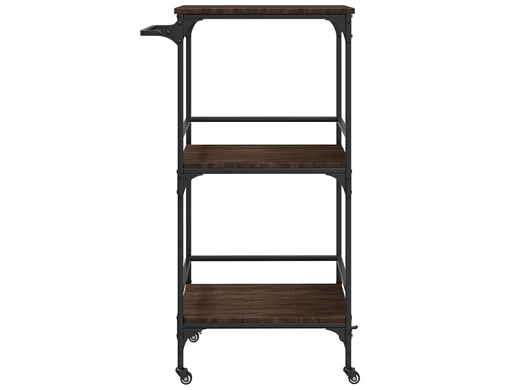 Chariot de cuisine chêne marron 60,5x50x105cm bois d'ingénierie