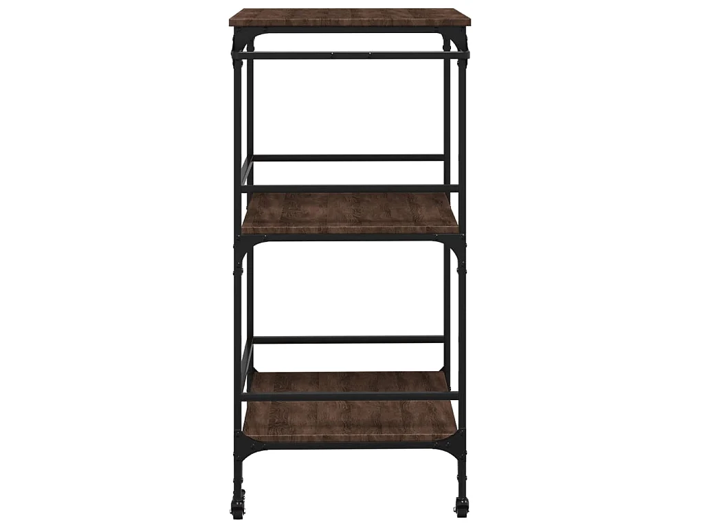 Chariot de cuisine chêne marron 60,5x50x105cm bois d'ingénierie