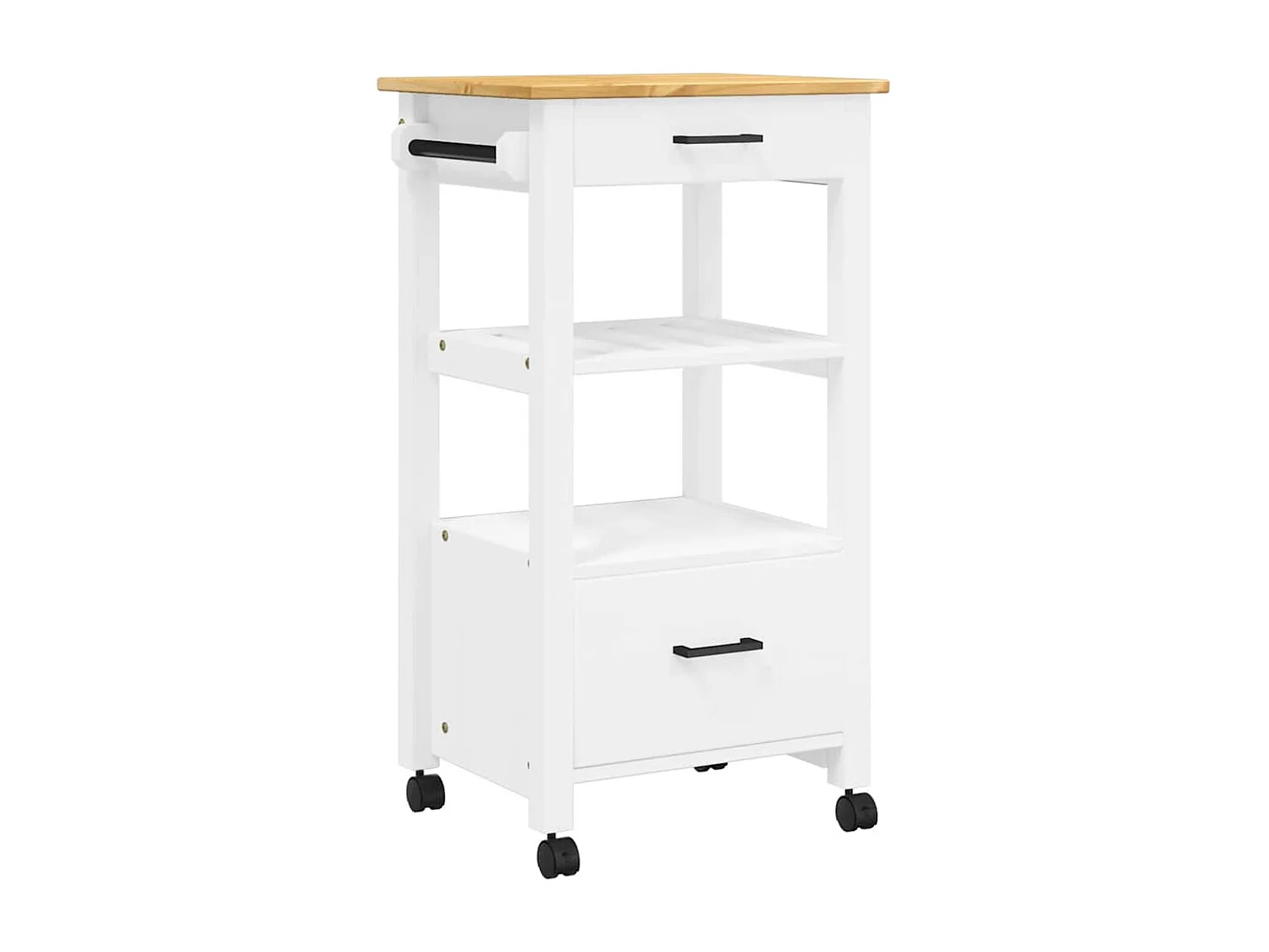 Chariot de cuisine MONZA 48x40x88,5 cm bois massif de pin