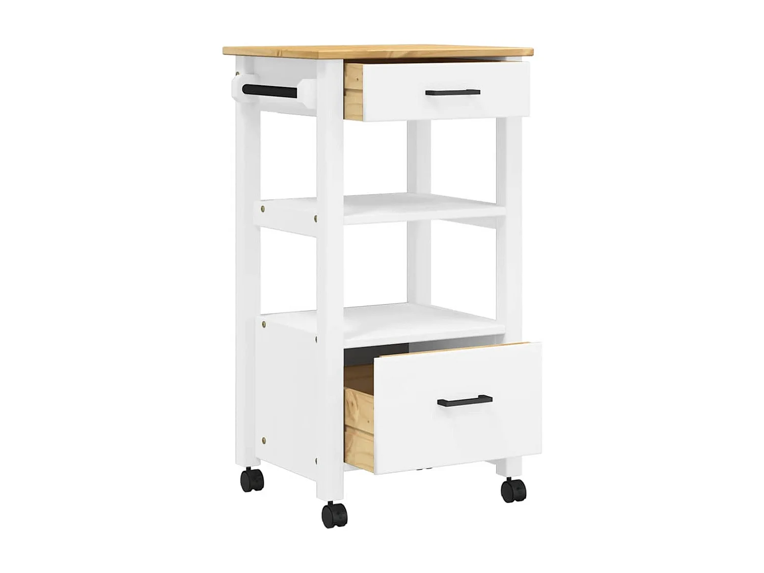 Chariot de cuisine MONZA 48x40x88,5 cm bois massif de pin