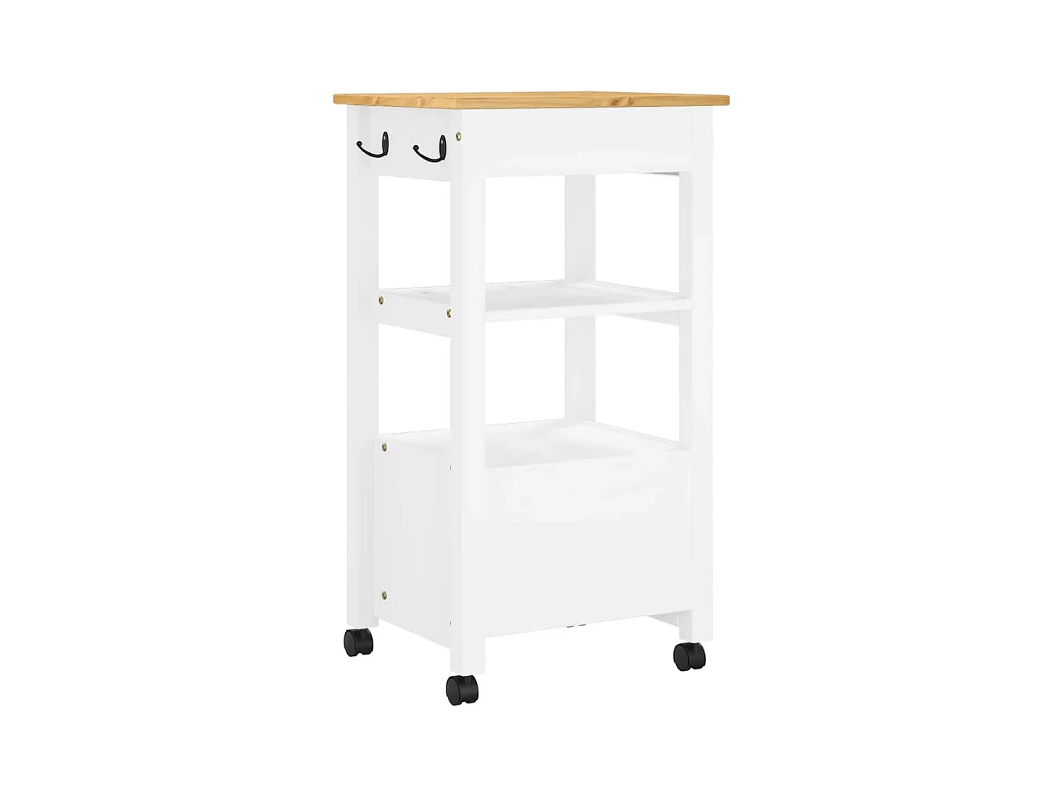 Chariot de cuisine MONZA 48x40x88,5 cm bois massif de pin