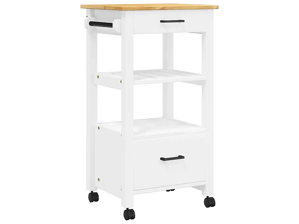 Chariot de cuisine MONZA 48x40x88,5 cm bois massif de pin