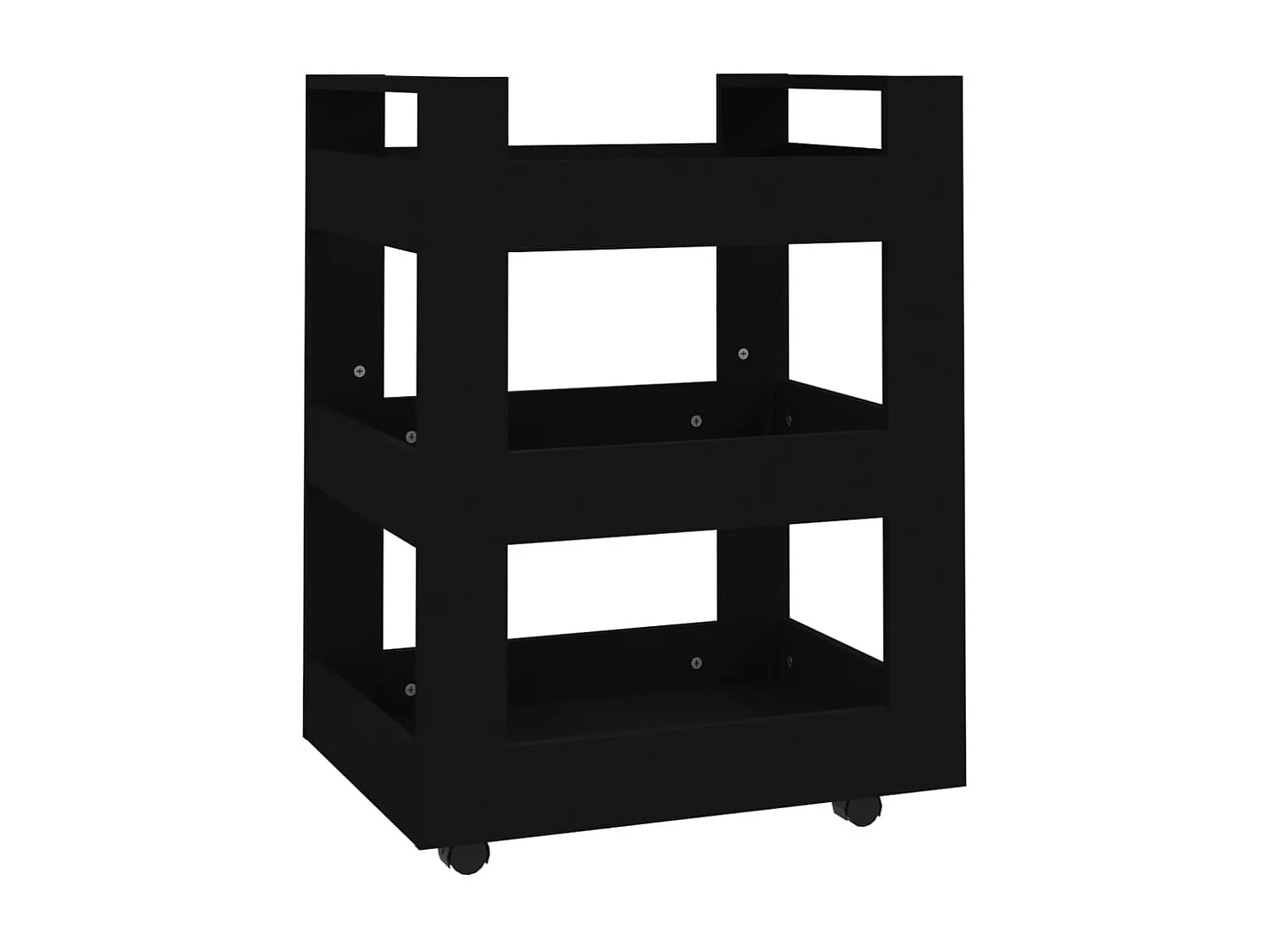 Küchenwagen Schwarz 60x45x80 cm Holzwerkstoff