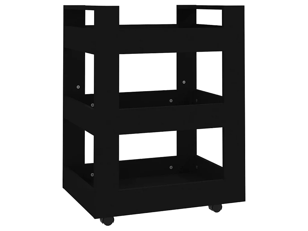 Chariot de cuisine Noir 60x45x80 cm Bois d'ingénierie