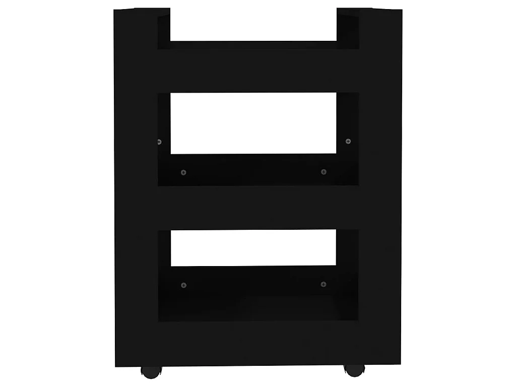 Chariot de cuisine Noir 60x45x80 cm Bois d'ingénierie