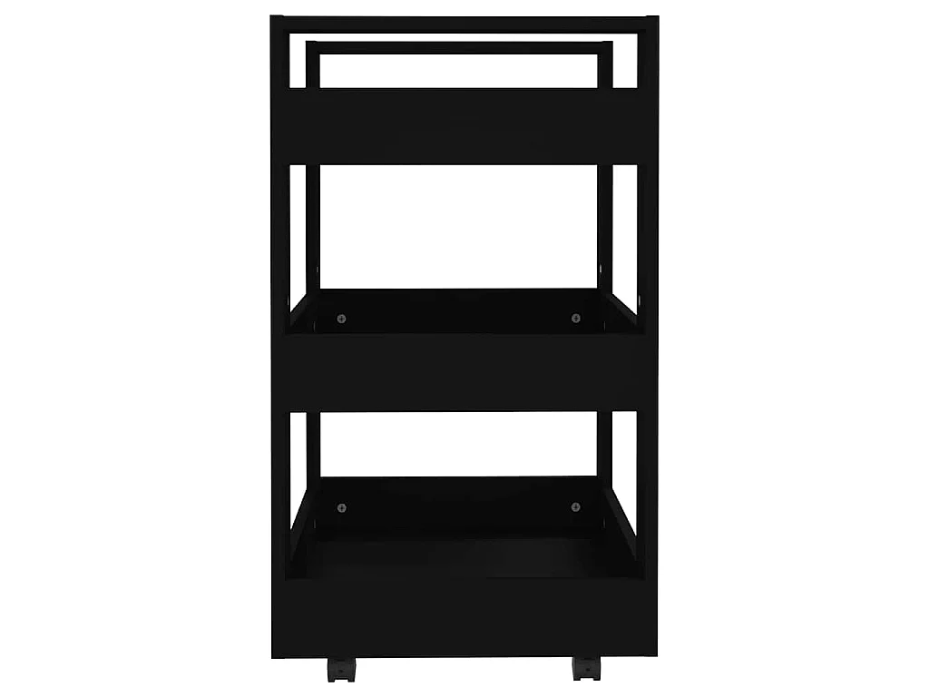 Chariot de cuisine Noir 60x45x80 cm Bois d'ingénierie