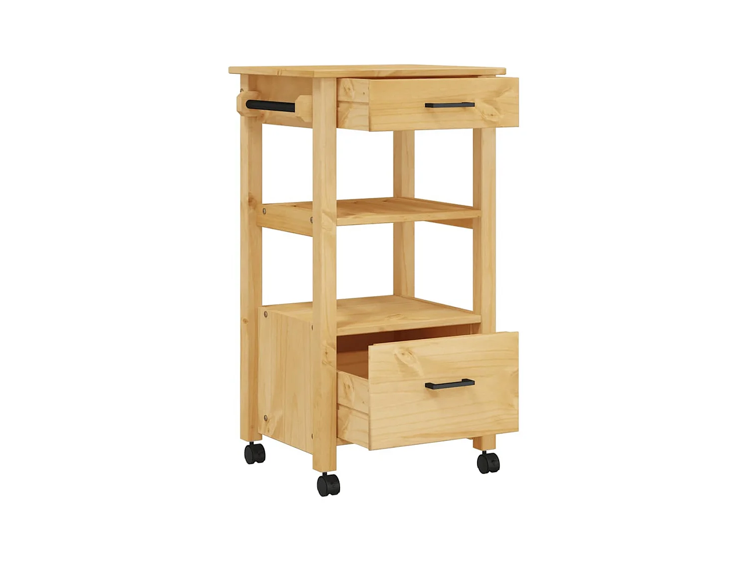 Chariot de cuisine MONZA 48x40x88,5 cm bois massif de pin