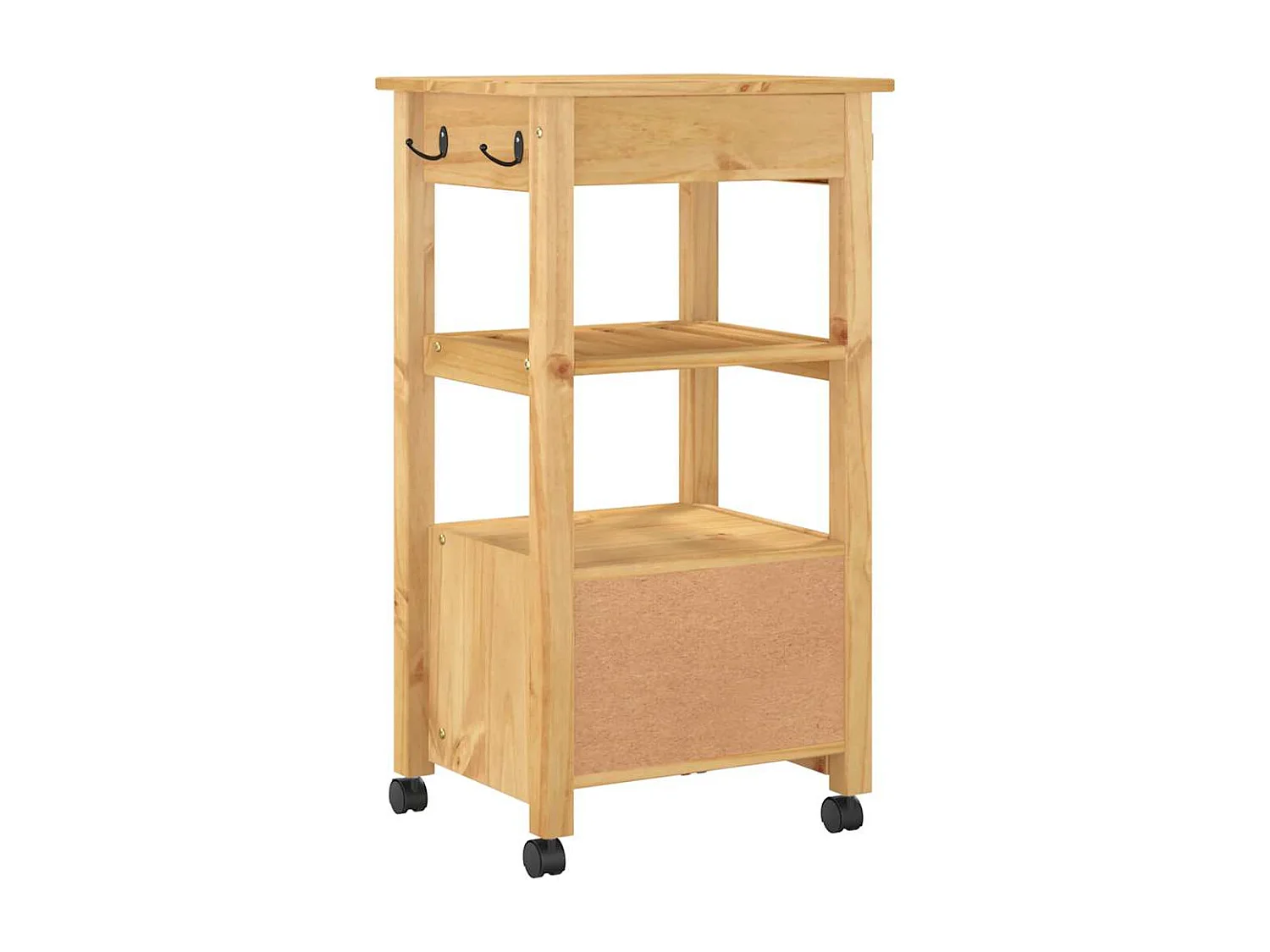 Chariot de cuisine MONZA 48x40x88,5 cm bois massif de pin
