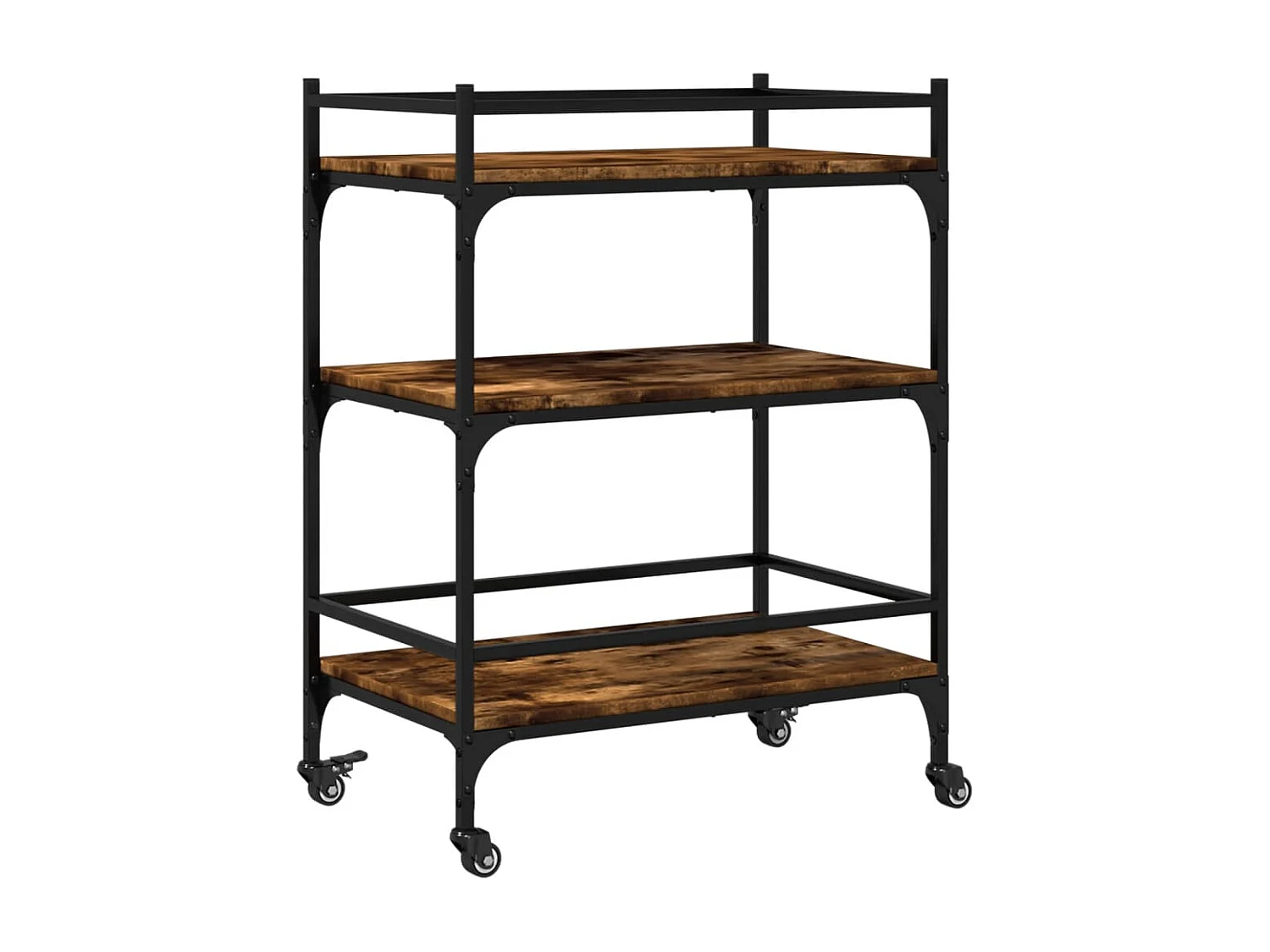 Carrito de cocina madera ingeniería roble ahumado 65x40x86,5 cm