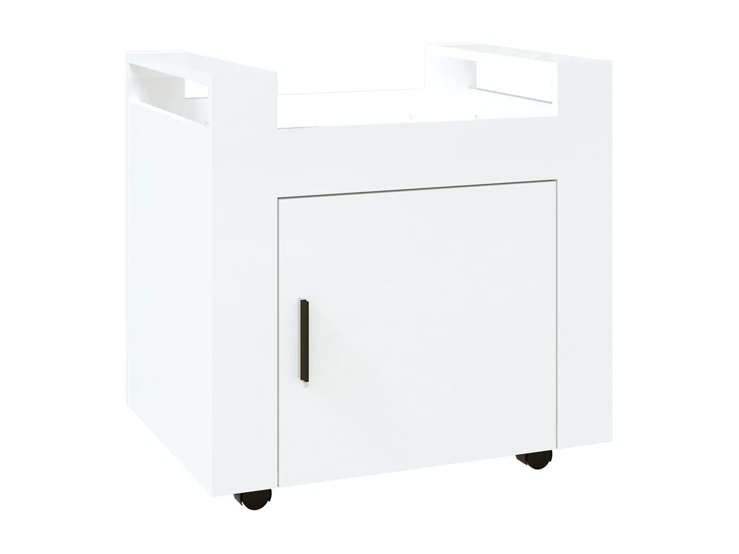 Chariot de bureau Blanc brillant 60x45x60 cm Bois d'ingénierie