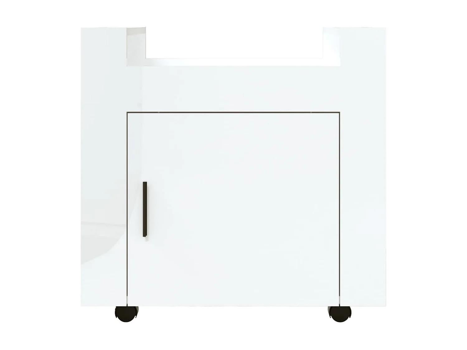 Chariot de bureau Blanc brillant 60x45x60 cm Bois d'ingénierie