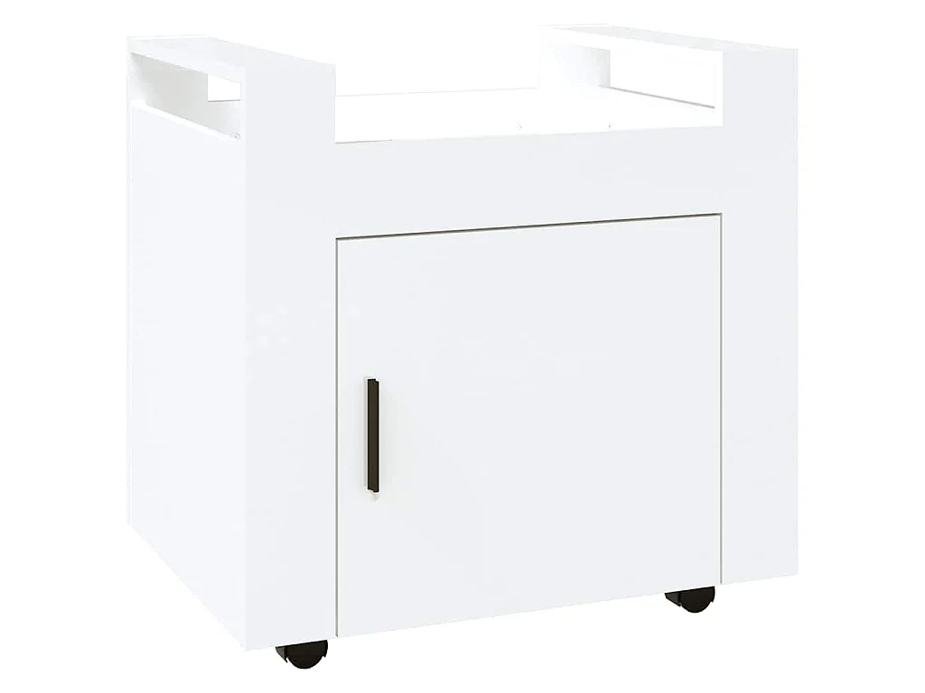 Chariot de bureau Blanc brillant 60x45x60 cm Bois d'ingénierie