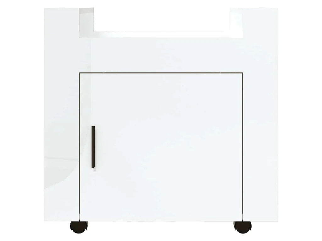 Chariot de bureau Blanc brillant 60x45x60 cm Bois d'ingénierie