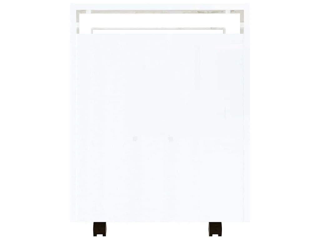Chariot de bureau Blanc brillant 60x45x60 cm Bois d'ingénierie