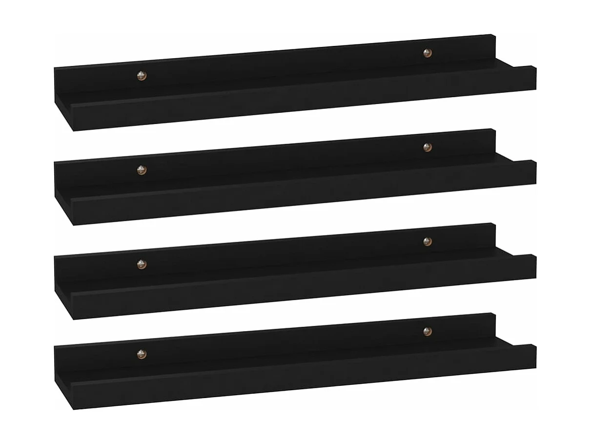 Prateleiras de parede 4 pcs 40x9x3 cm preto