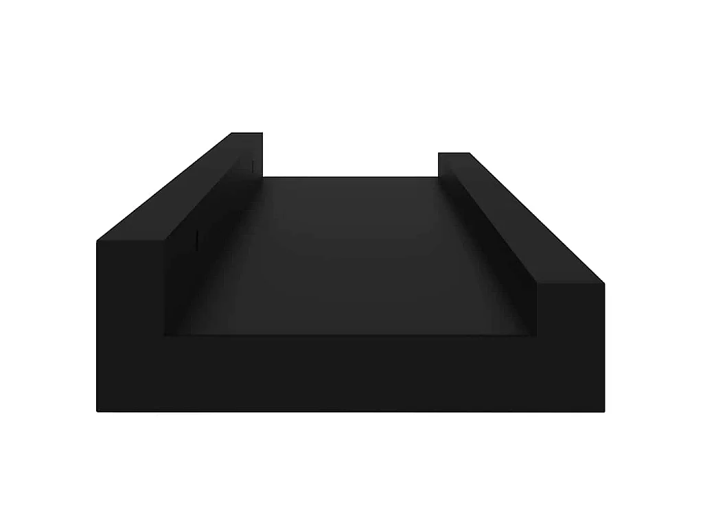 Wandschappen 4 st 40x9x3 cm zwart