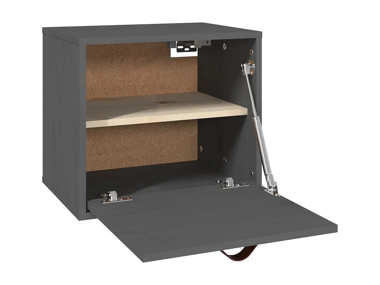 Pensile Grigio 40x30x35 cm in Legno Massello di Pino