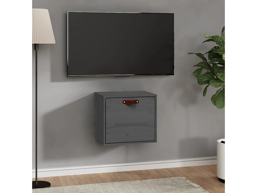 Armoire murale Gris 40x30x35 cm Bois de pin massif